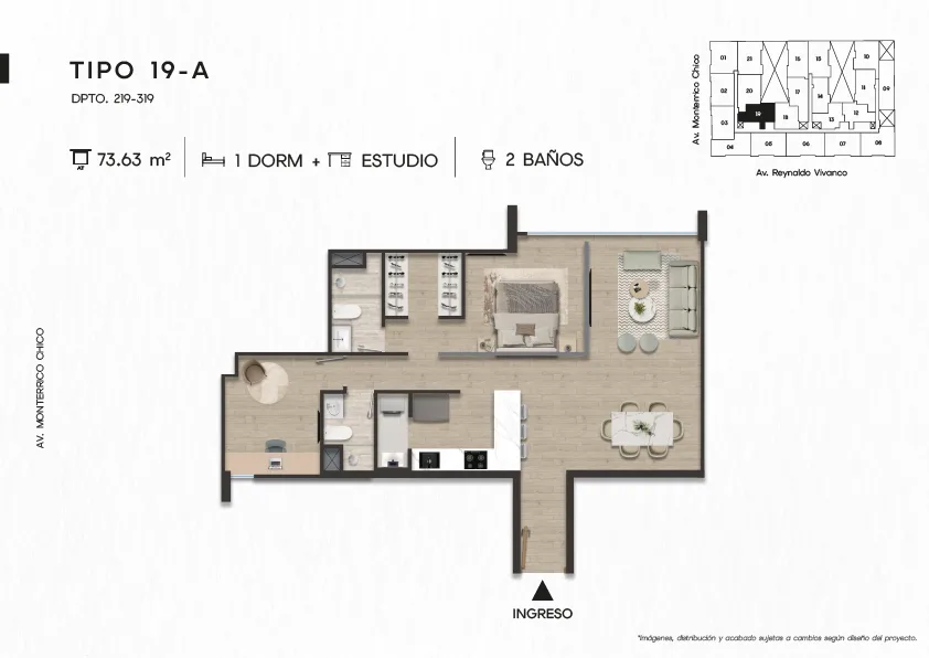 Modelo TIPO 19-A · Pisos 2 y 3