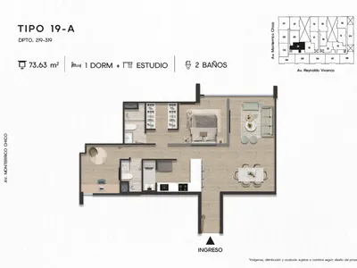 Modelo TIPO 19-A · Pisos 2 y 3