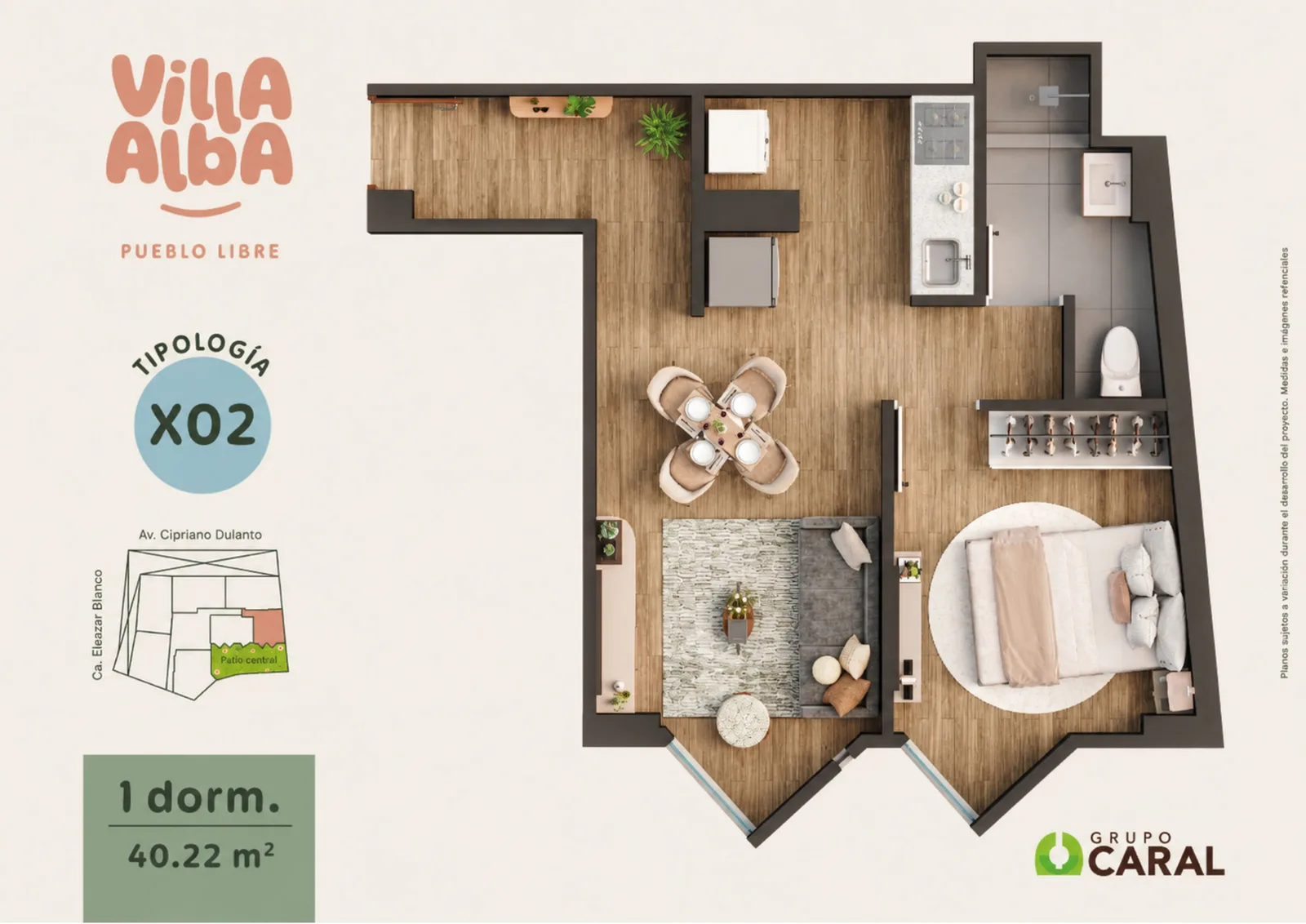 Modelo 1D-1X02 · Pisos 13, 14, 16, 17