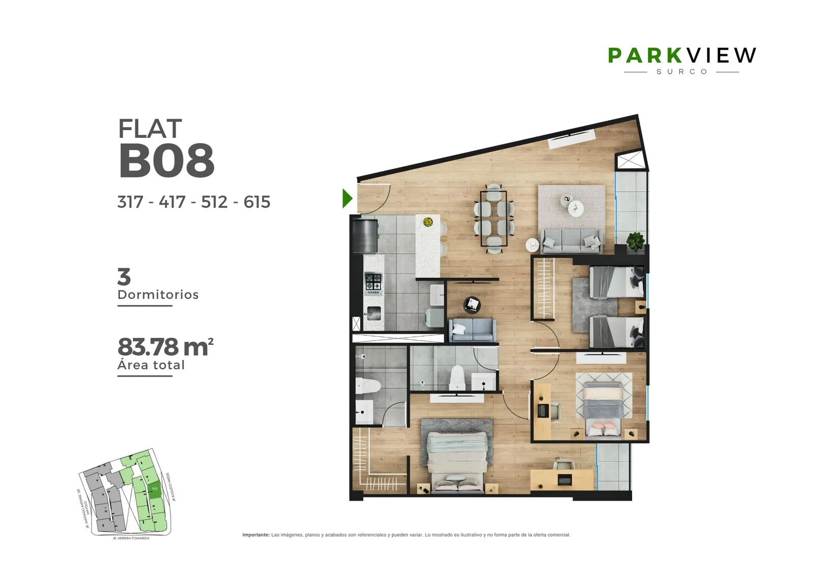 Modelo B 08 · Pisos 4, 5, 6
