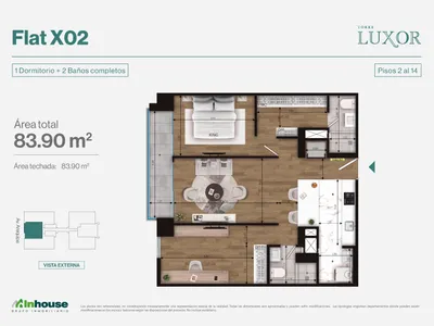 Modelo Tipo 2 · Pisos 2 al 14