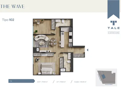 Departamento 2 dorm. 80 m²