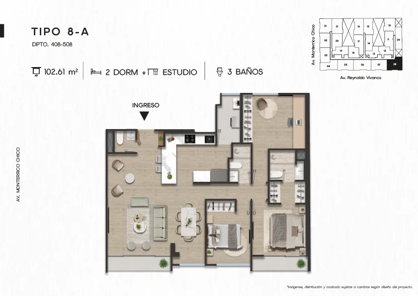 Modelo TIPO 8-A · Pisos 4 y 5