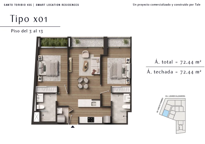 Modelo X01-A · Pisos 10, 11, 12