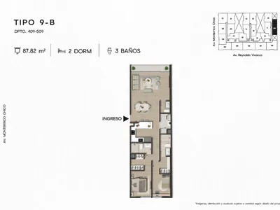 Modelo TIPO 9-B · Pisos 4 y 5