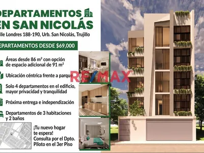 Se Vende Departamento De Estreno En 5To Piso - Frente A Parque - Urb. San Nicolas, Trujillo