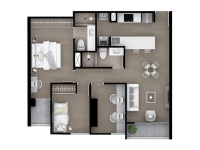 Departamento 3 dorm. 69.92 m²