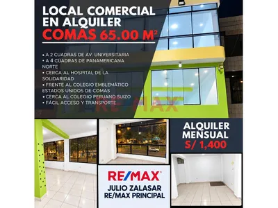 Local Comercial En Alquiler – Comas | S/ 1,400
