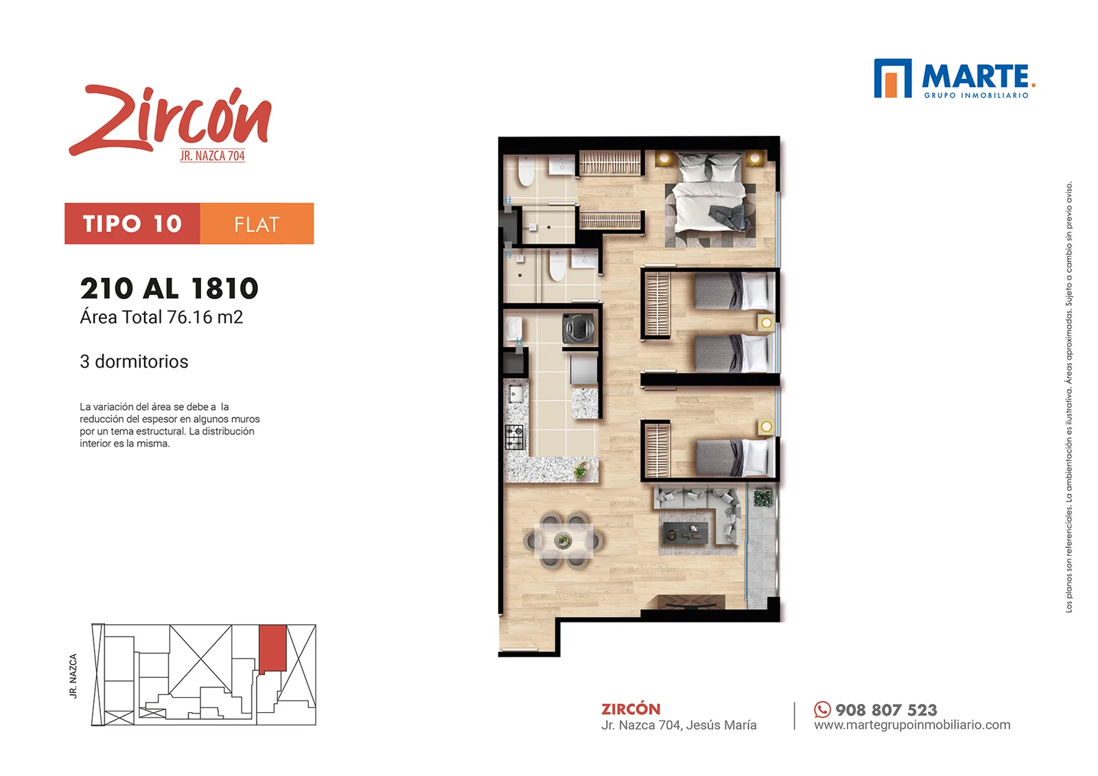 Modelo Tipo 10 · Pisos 2 al 22