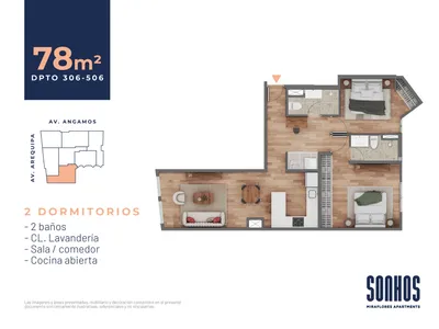 Modelo TIPO 6 · Pisos 3, 4, 5