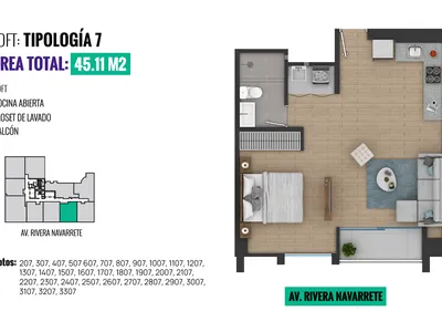 Modelo TIPO 7 · Pisos 3 al 33