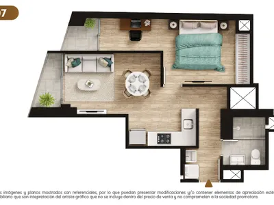 Modelo TIPO 7 · Pisos 2 al 22