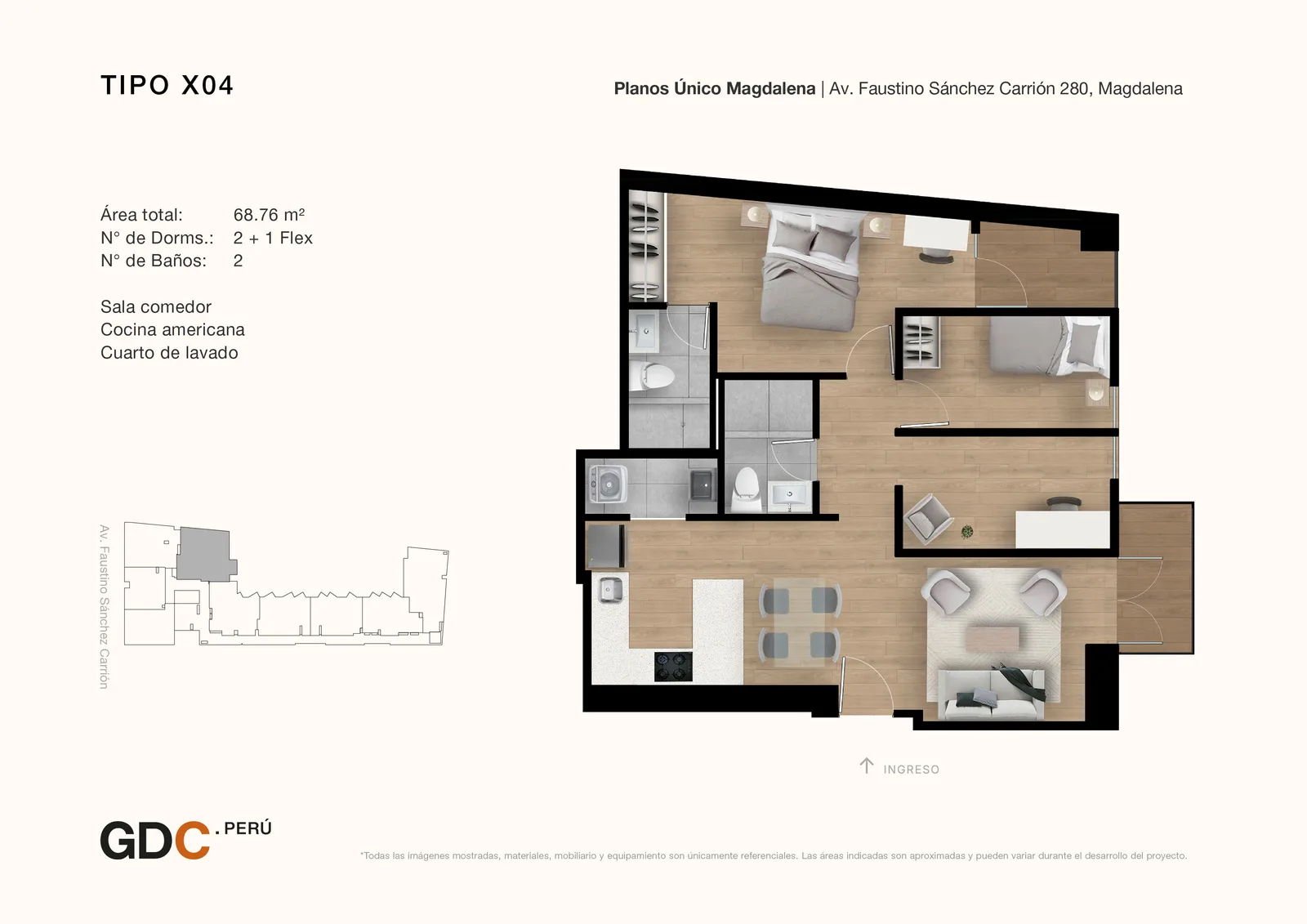 Modelo X04 · Pisos 7 al 19