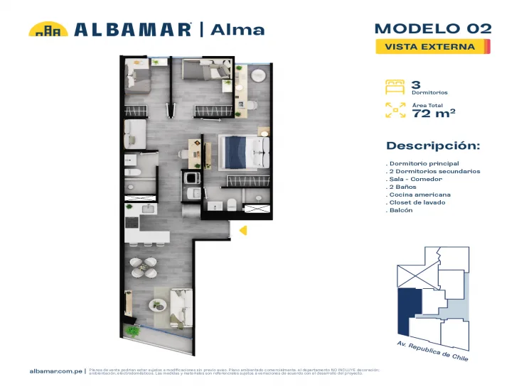 Modelo Modelo 2 · Pisos 3 al 16