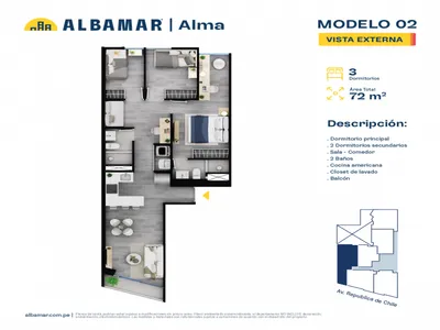 Modelo Modelo 2 · Pisos 3 al 16
