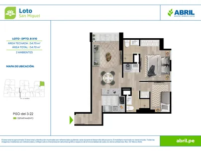 Modelo LOT-2-X10 · Pisos 3 al 22
