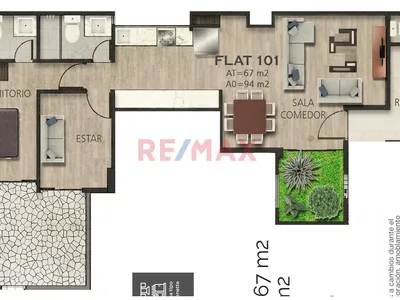 Departamento en venta · Jirón Santiago Antúnez de Mayolo 839, Santiago de Surco · 67 m², 2 dorm.