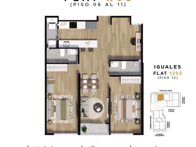 Modelo FLAT X05 · Pisos 3 y 4