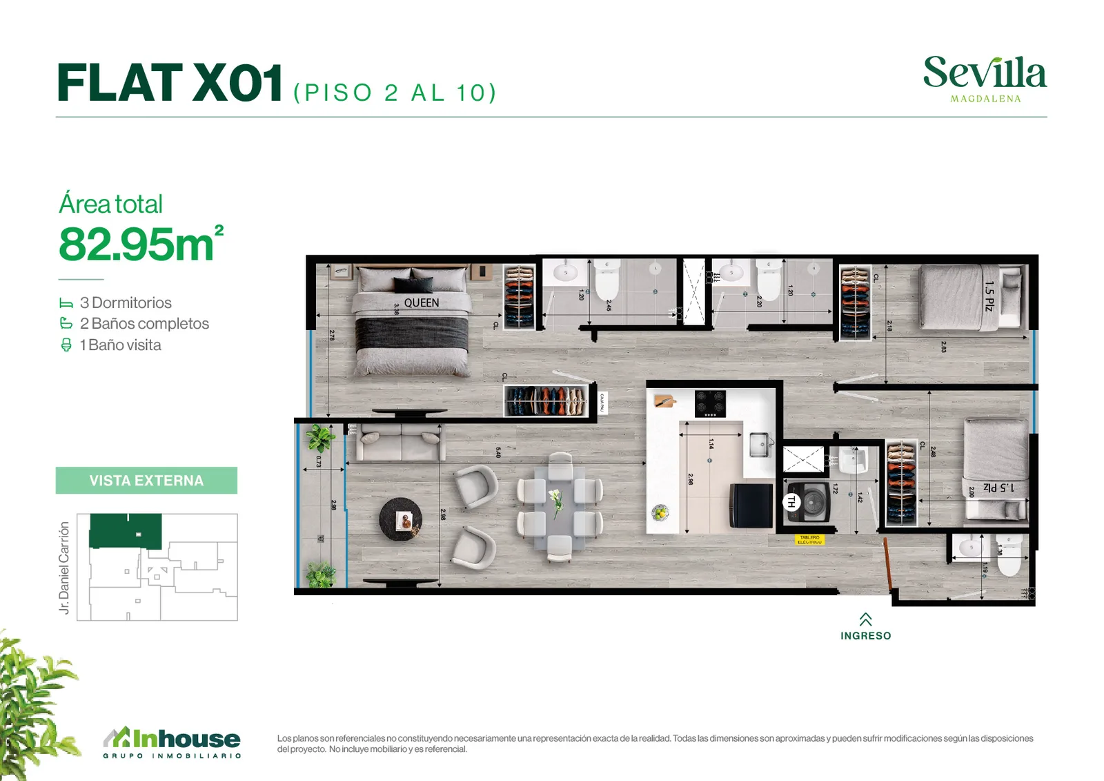 Modelo X01 · Pisos 2 al 10