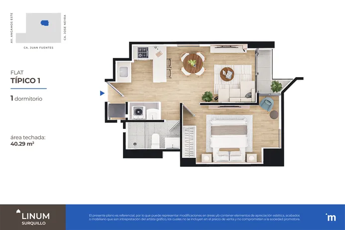 Modelo FLAT TÍPICO 1 · Pisos 2, 5, 10, 12, 22