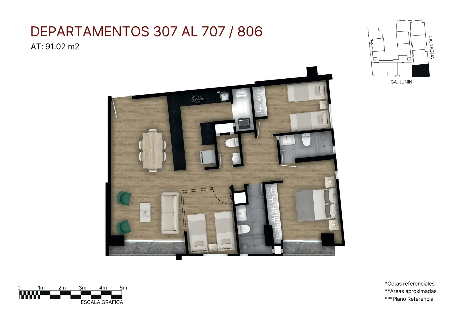 Modelo X07 FLEX · Pisos 3, 4, 6, 7, 8