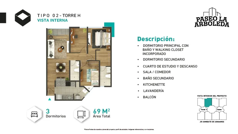 Modelo H-Tipo 2 · Pisos 1 al 9