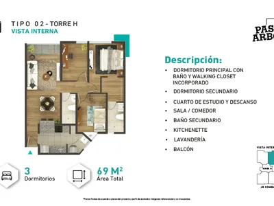 Modelo H-Tipo 2 · Pisos 1 al 9