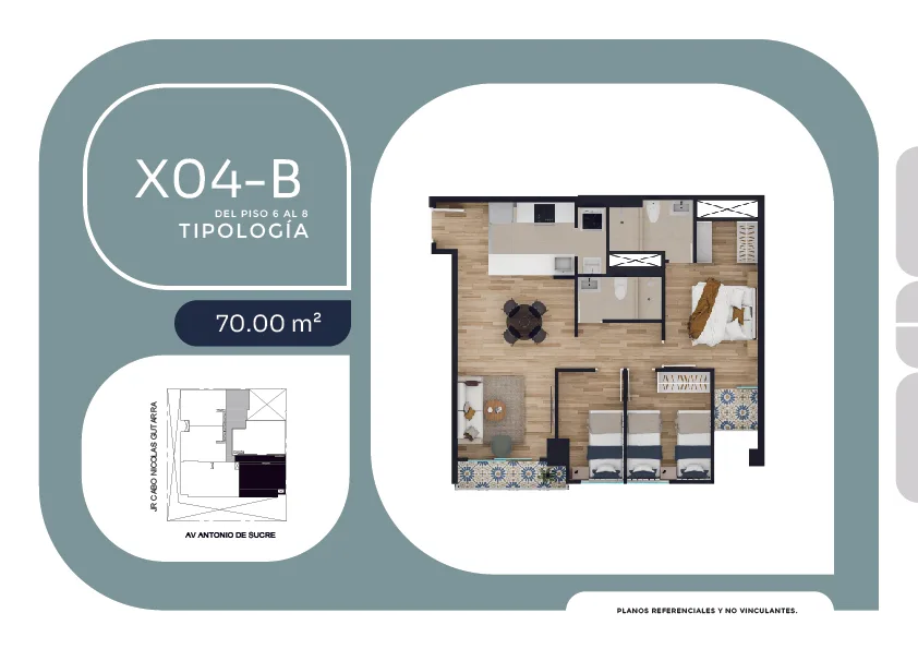 Modelo X04-B · Pisos 6, 7, 8