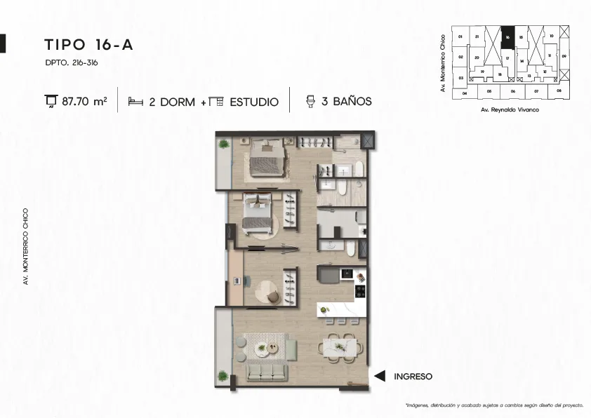 Modelo TIPO 16-A · Pisos 2 y 3