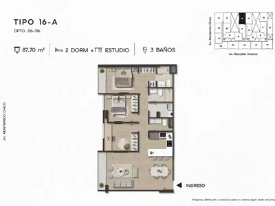 Modelo TIPO 16-A · Pisos 2 y 3