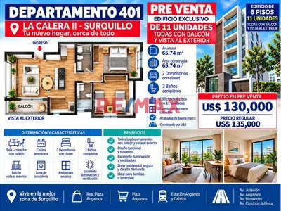 Lindo Proyecto En La Calera De La Merced Ii - Departamento 401 Área 65.74 M2