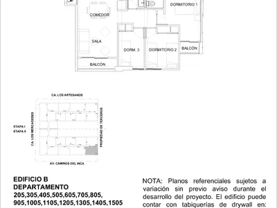 Modelo 3 Dormitorios + Kitchenette