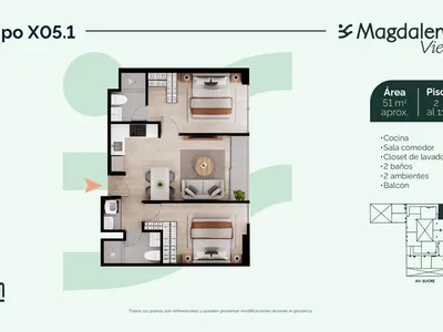 Modelo X05.1 · Pisos 2 al 11