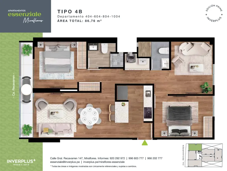 Modelo TIPO 4B · Pisos 4, 6, 8, 10