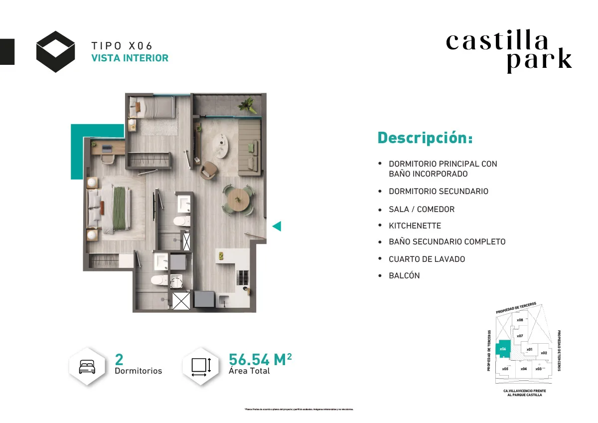 Modelo Tipo X06 · Pisos 6 al 22