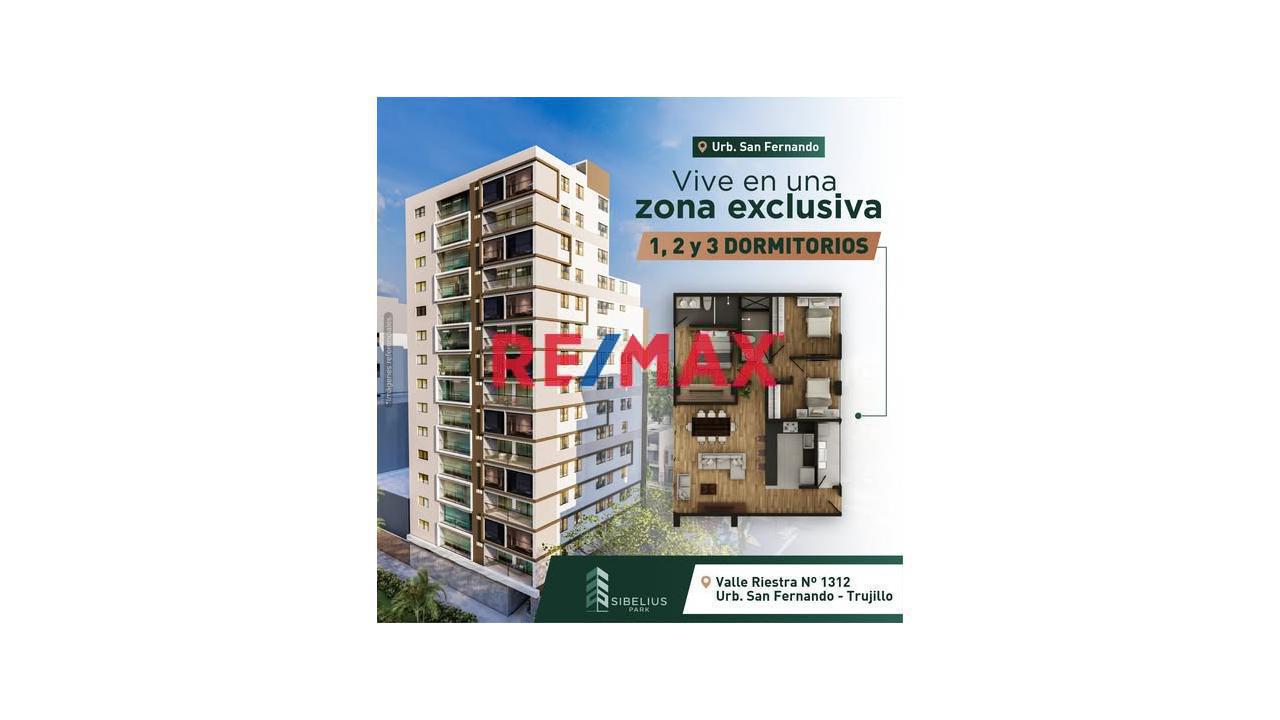 SE VENDE DEPARTAMENTO FLAT DE ESTRENO EN 5TO PISO - 123M2 - PROYECTO SIBELIUS PARK - SAN FERNANDO, TRUJILLO - S/600,000