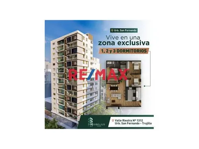 SE VENDE DEPARTAMENTO FLAT DE ESTRENO EN 5TO PISO - 123M2 - PROYECTO SIBELIUS PARK - SAN FERNANDO, TRUJILLO - S/600,000