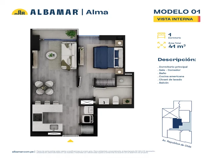 Modelo Modelo 1 · Pisos 3 al 15
