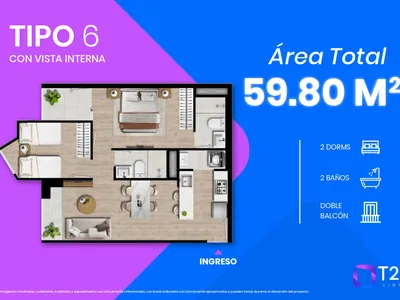Modelo TIPO 6 · Pisos 2 al 17