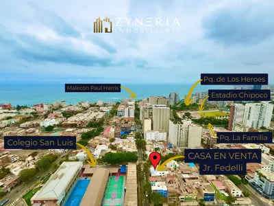 Venta Casa como terreno en Barranco | Frontis 15.6m | Altura 15m