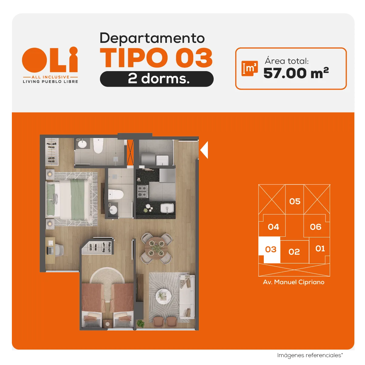 Modelo X-03 · Pisos 3 al 20