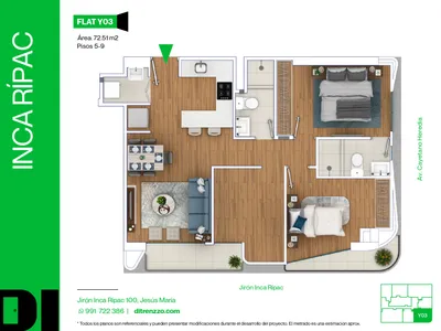 Departamento 3 dorm. 72.17 m²
