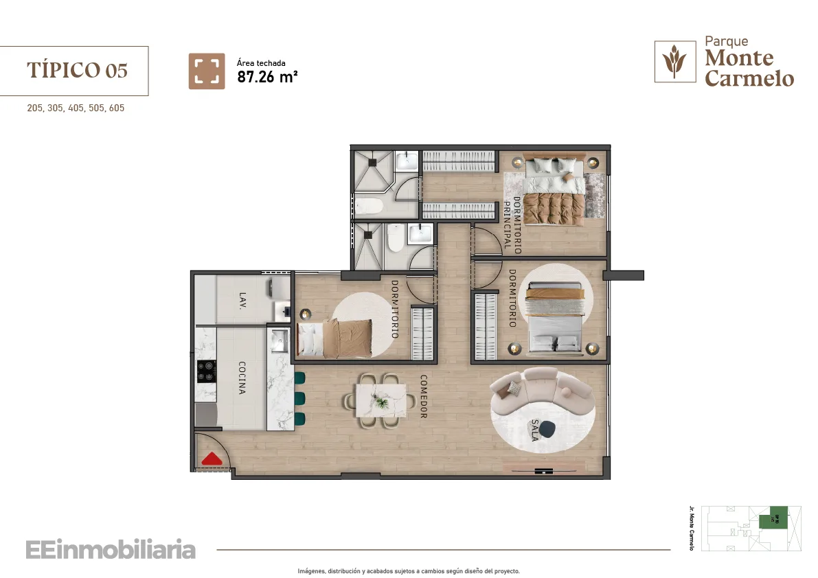 Modelo Típico 5 · Pisos 2, 3, 4, 5, 6