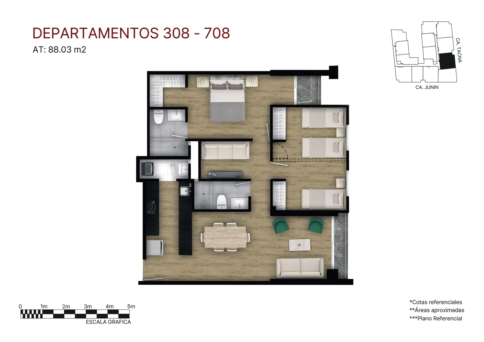 Modelo X08 FLEX · Pisos 4, 5, 6, 7