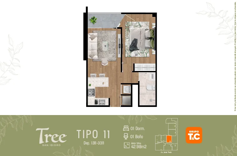 Modelo Tipo 11 · Pisos 5 al 12