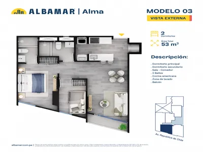 Modelo Modelo 3 · Pisos 2 al 15
