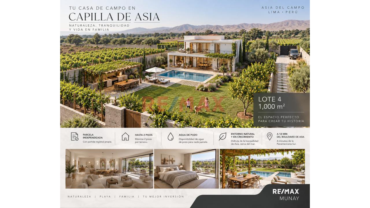 Lote 4 En Venta En Capilla De Asia – 1,000 M²