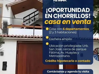 Venta de Casa en Chorrillos - Lima 14 Dormitorios