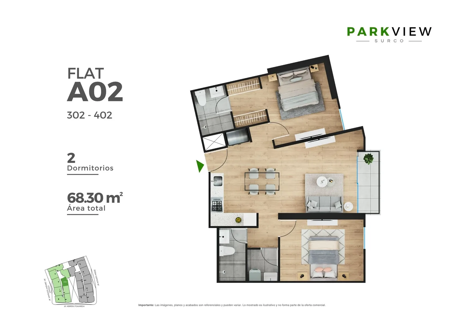 Modelo A 02 · Pisos 3 y 4