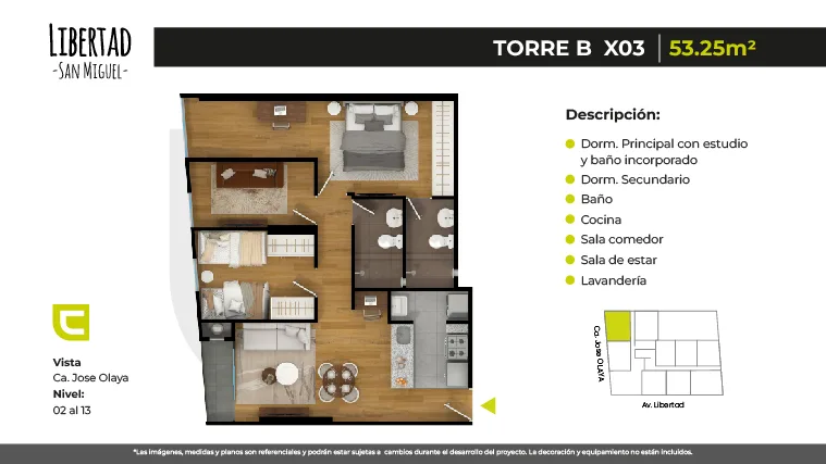 Modelo BX03 · Pisos 2, 3, 5